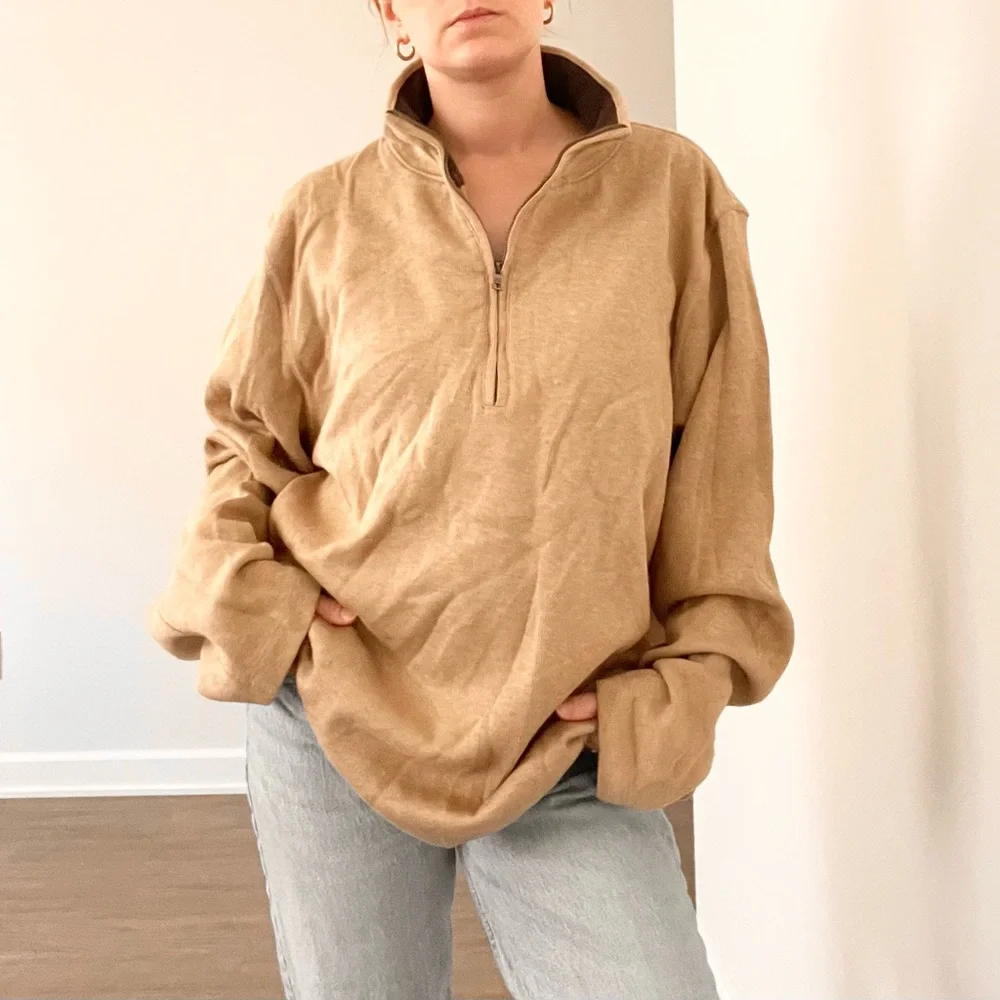 Banana Republic Tan Quarter-Zip Sweatshirt